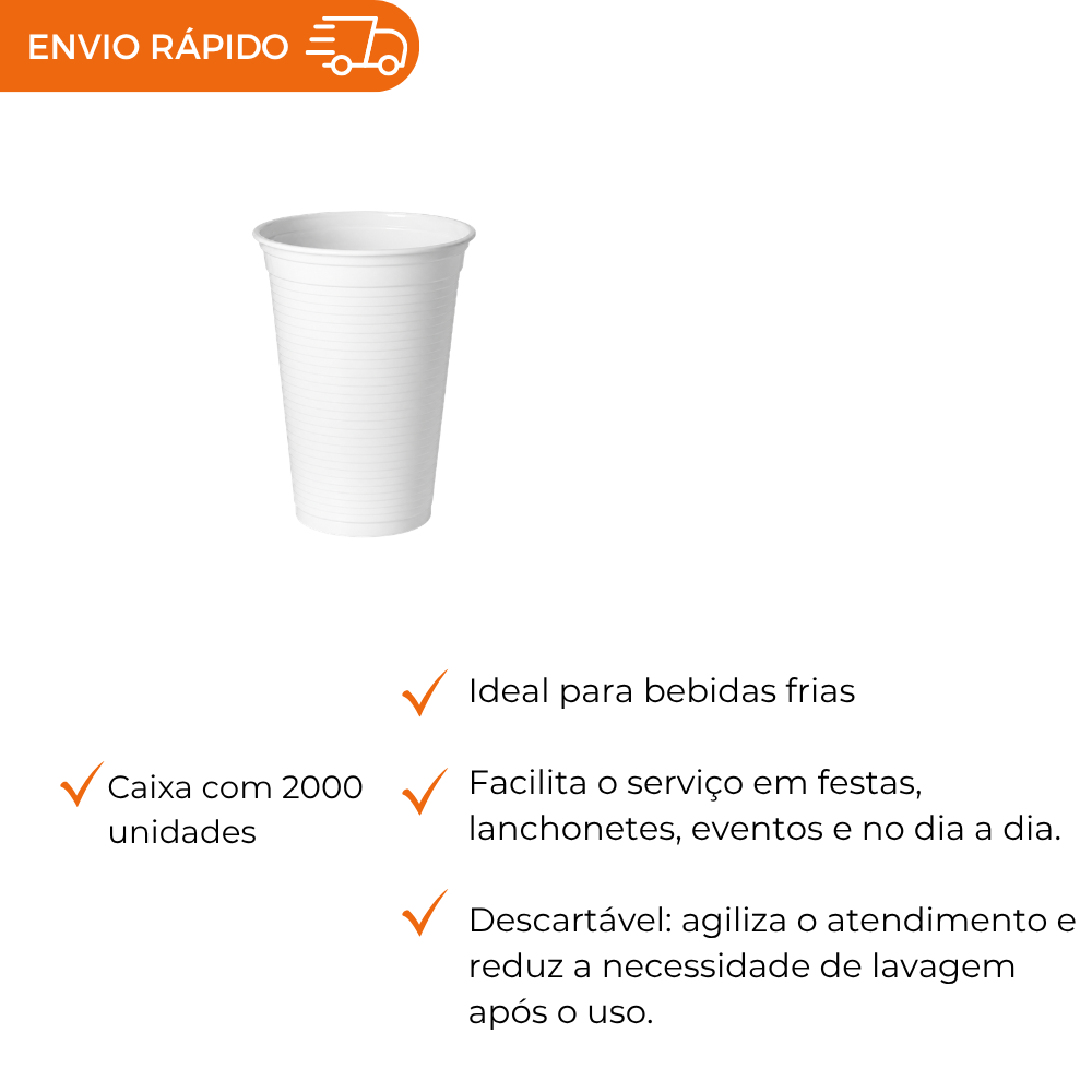 COPO 300 ML DESC. PP BRANCO - CF-300 - CX C/20X100