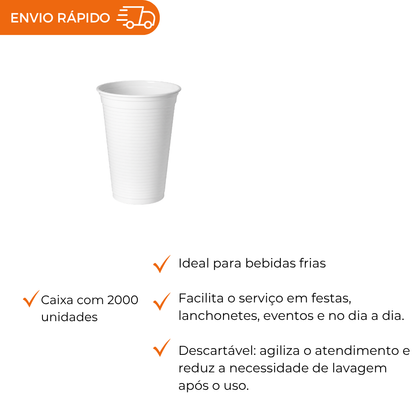 COPO 300 ML DESC. PP BRANCO - CF-300 - CX C/20X100