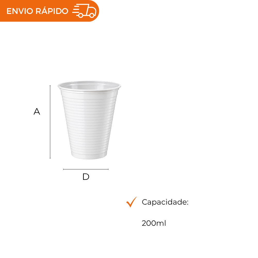 COPO 200 ML DESC. PS TRANSP - CMST-200 - CX C/25X100