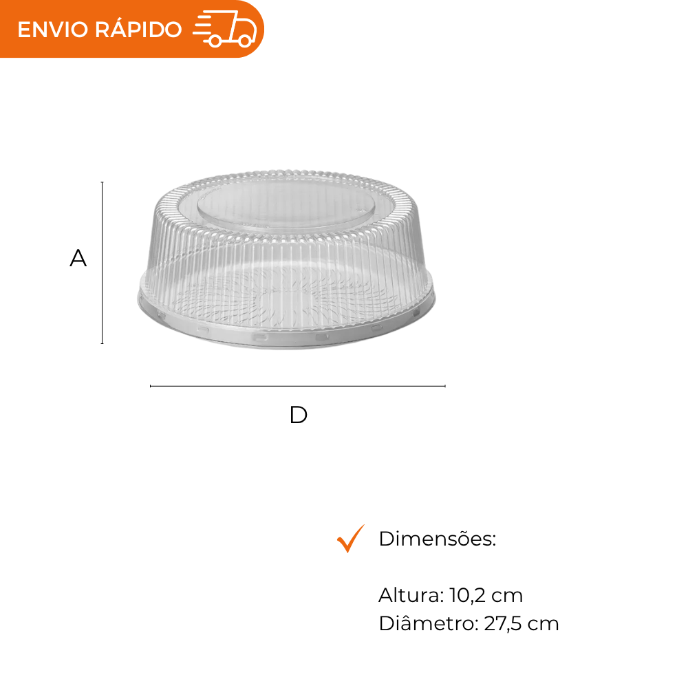 EMBALAGEM PET TORTA PQ BR - G 50M SF - CX C/4X10