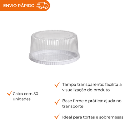 EMBALAGEM PET TORTA MINI BR - D 56A - CX C/50