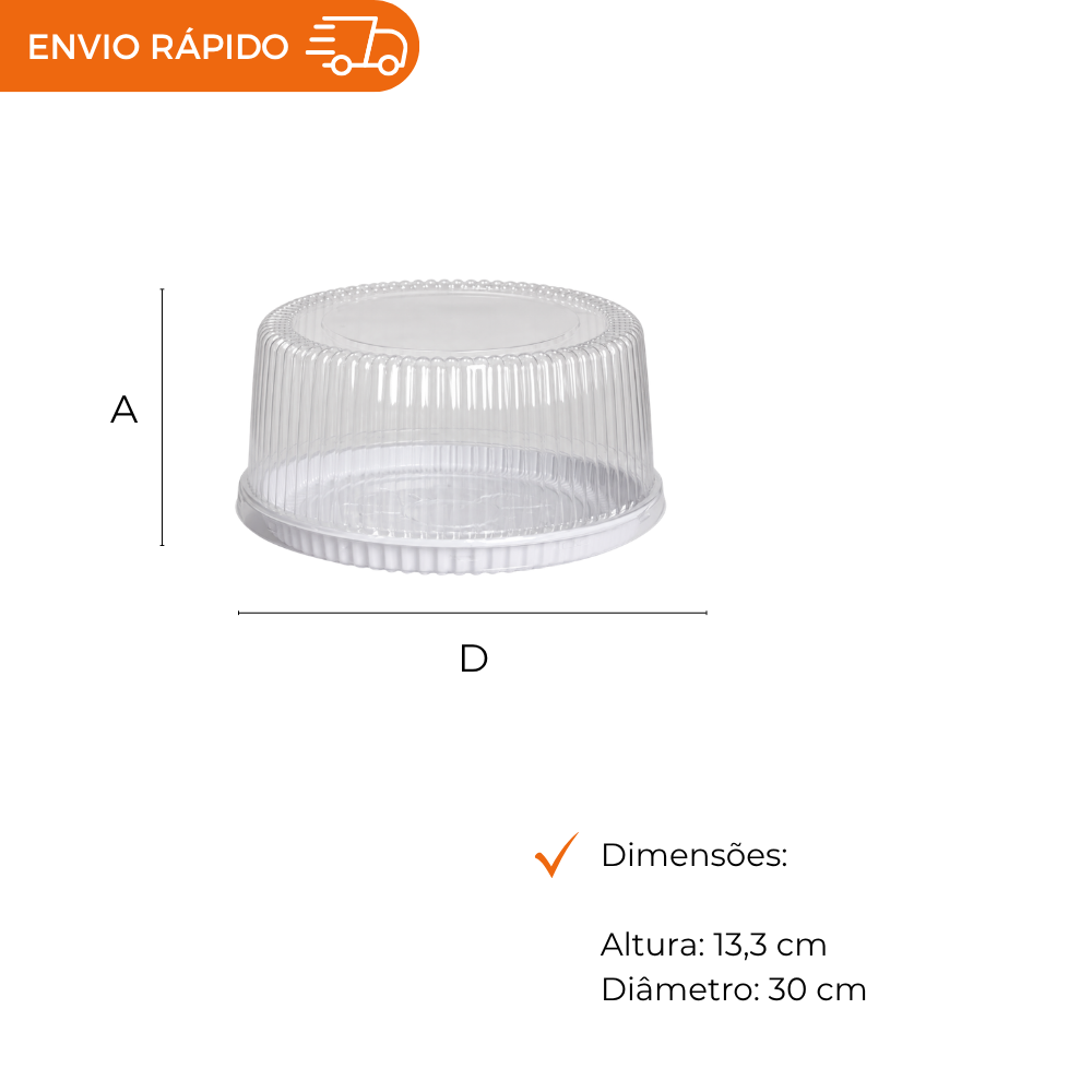 EMBALAGEM PET TORTA MINI BR - D 56A - CX C/50