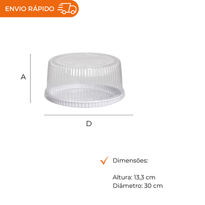 EMBALAGEM PET TORTA MINI BR - D 56A - CX C/50