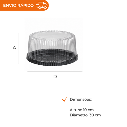 EMBALAGEM PET TORTA MINI PT - D 56A - CX C/50