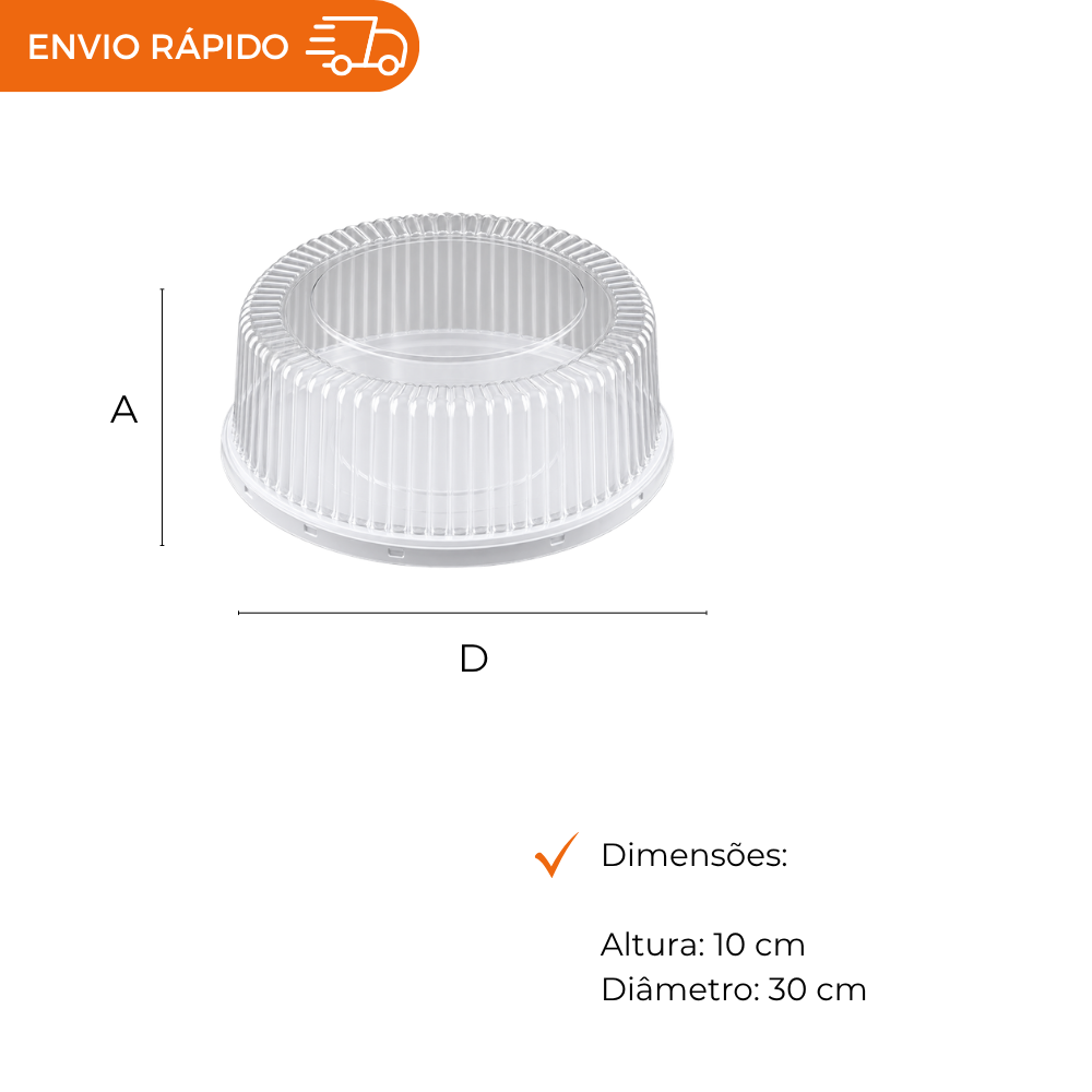 EMBALAGEM PET TORTA MINI BR - D 56M - CX C/50