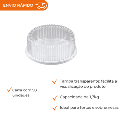 EMBALAGEM PET TORTA MINI BR - D 56M - CX C/50