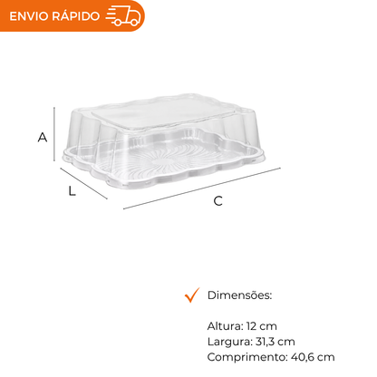 EMBALAGEM PET TORTA RET MEDIA  BR- G 70F - CX C/40