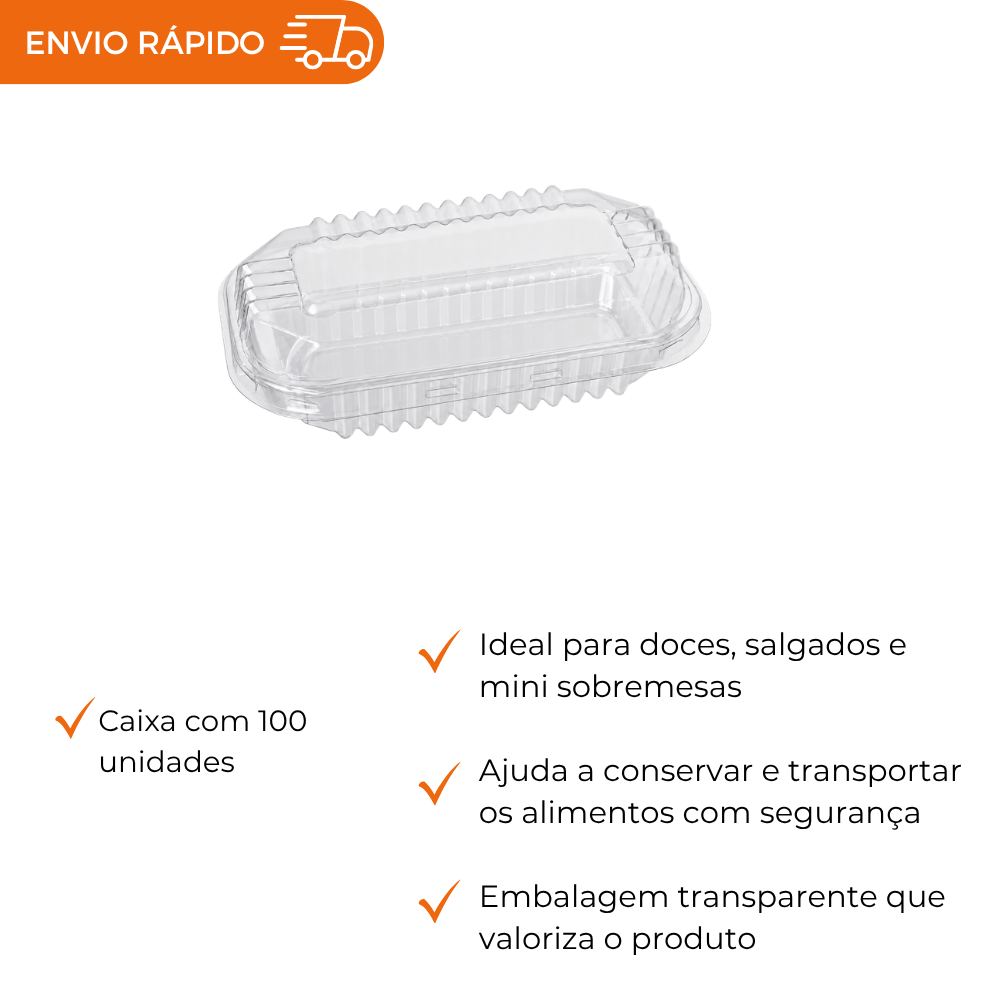 EMBALAGEM PET LEVA DOCE BAIXO - D 08 - CX C/100