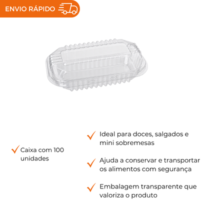 EMBALAGEM PET LEVA DOCE BAIXO - D 08 - CX C/100