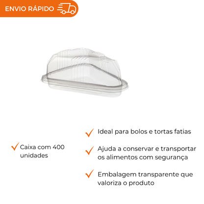 EMBALAGEM PET FATIA TORTA CR MINI G 635 - CX C/400