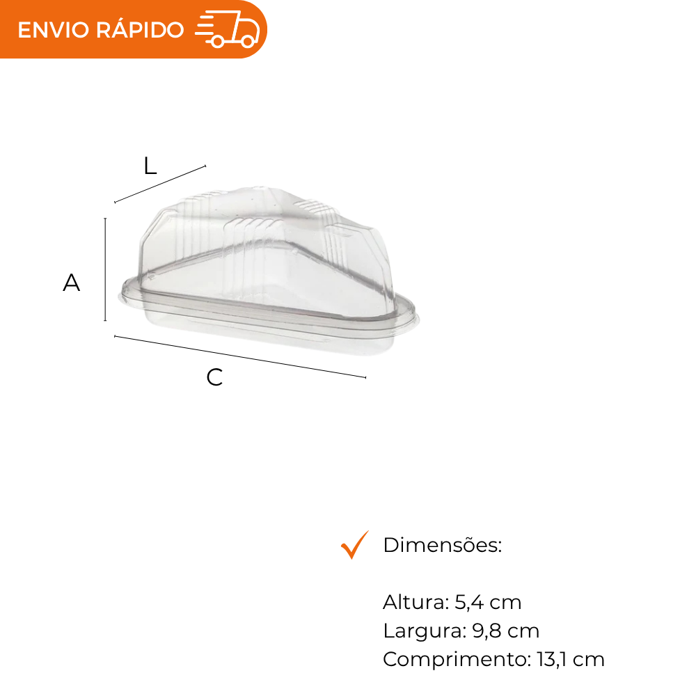 EMBALAGEM PET FATIA TORTA CR MINI G 635 - CX C/400