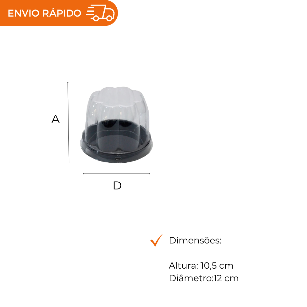 EMBALAGEM PET CUPCAKE BAIXO PT - G 690 - CX C/300