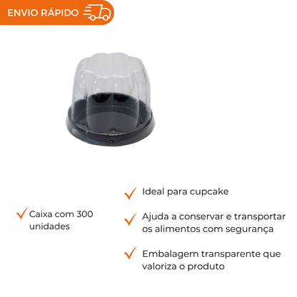 EMBALAGEM PET CUPCAKE BAIXO PT - G 690 - CX C/300