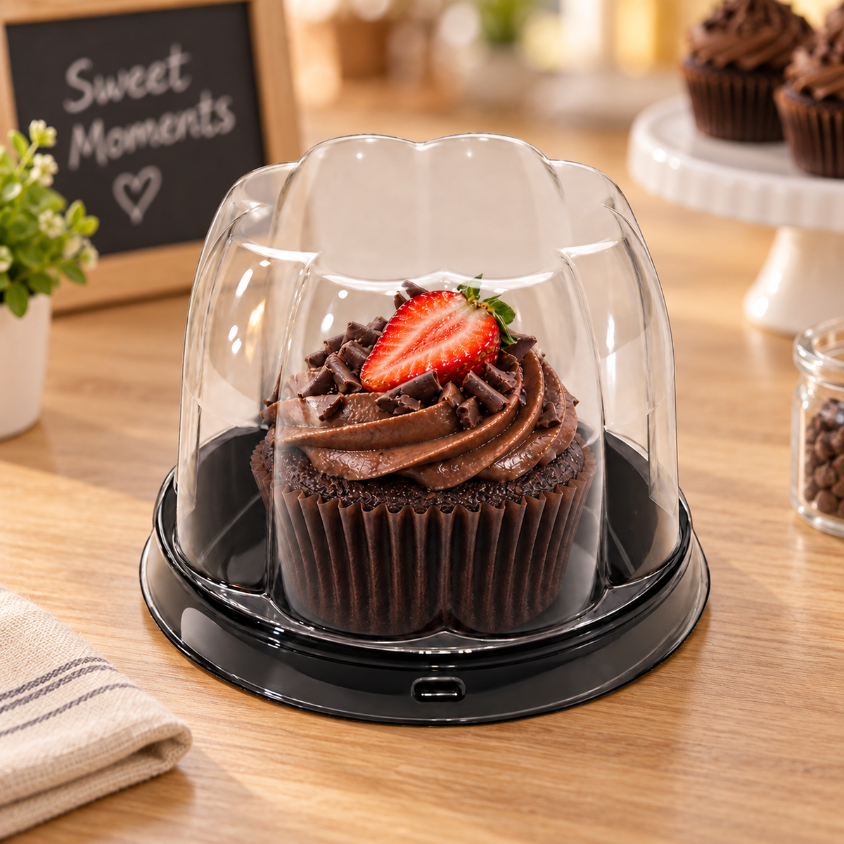EMBALAGEM PET CUPCAKE BAIXO PT - G 690 - CX C/300
