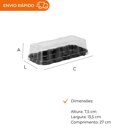 EMBALAGEM PET TORTA FLOWER PT - G 61F - CX C/100
