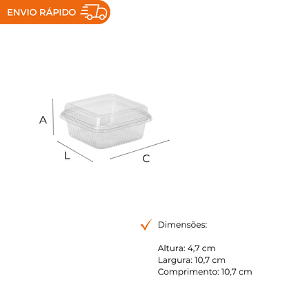 EMBALAGEM PET 1 DOCE QUADRADO - G 650 SF - CX C/56X10
