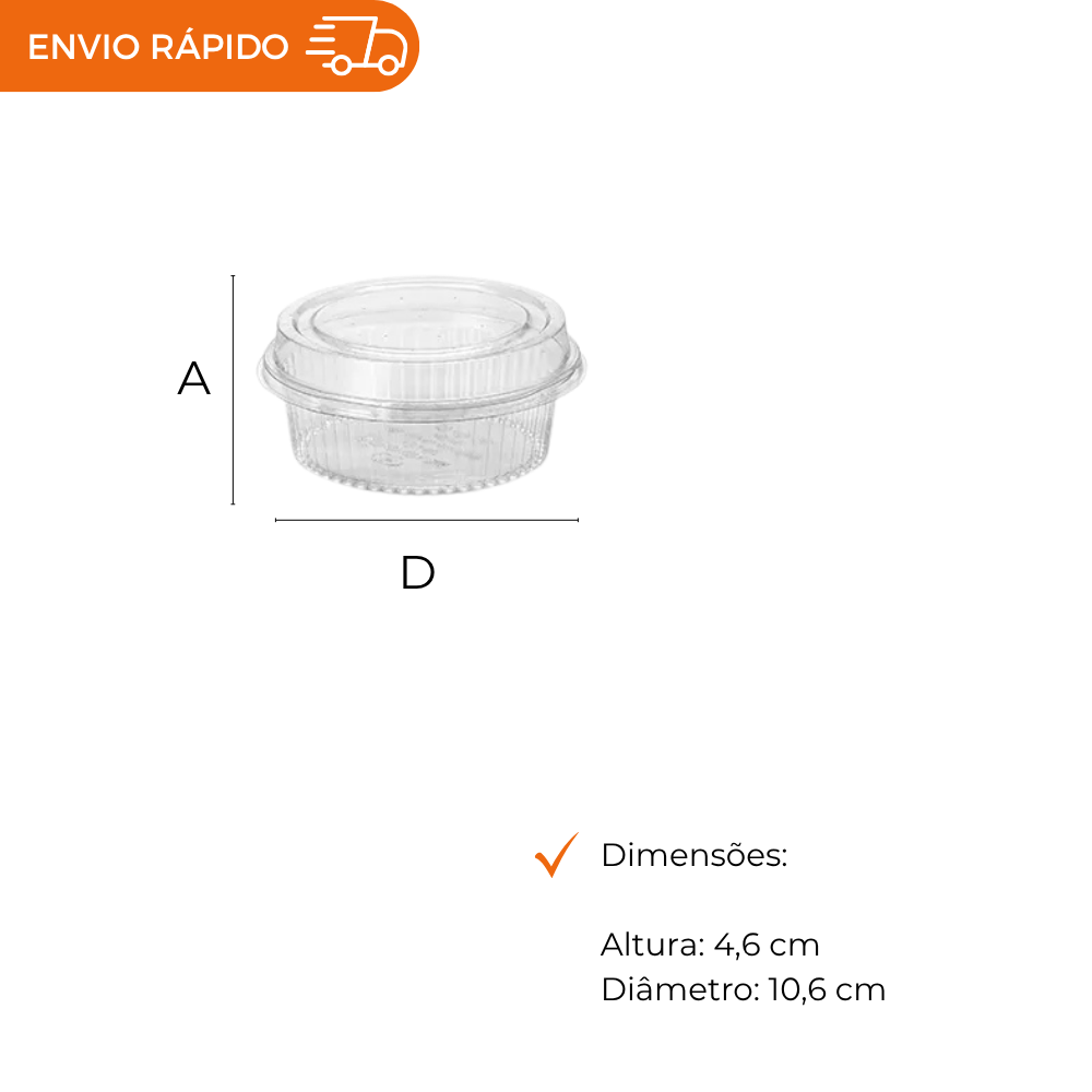 EMBALAGEM PET 1 DOCE REDONDO - G 640 SF - CX C/60X10