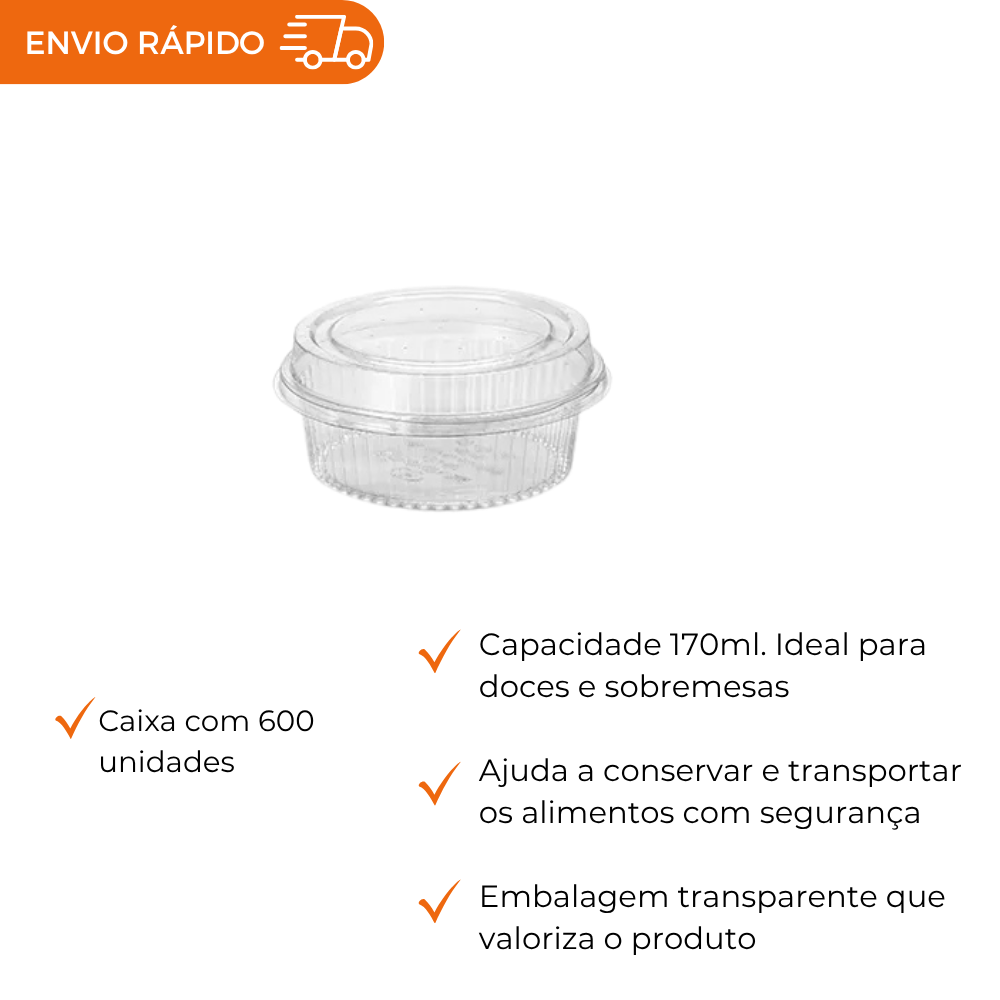 EMBALAGEM PET 1 DOCE REDONDO - G 640 SF - CX C/60X10
