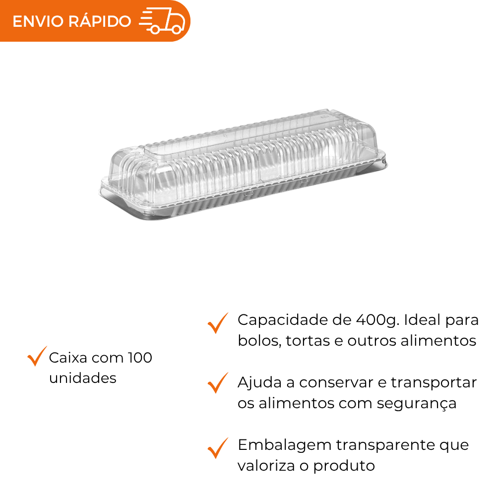 EMBALAGEM PET FATIA TORTA BR - G 63MM - CX C/100