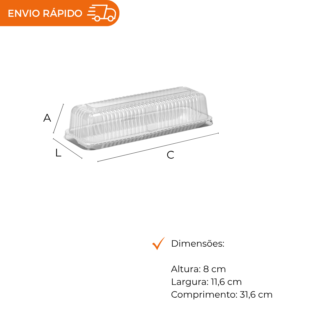 EMBALAGEM PET FATIA TORTA BR - G 63MA - CX C/100