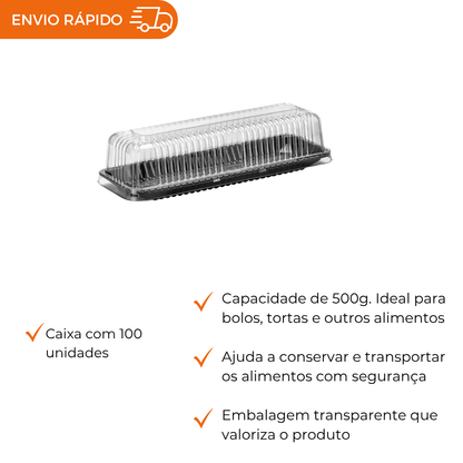 EMBALAGEM PET FATIA TORTA PT - G 63MA - CX C/100