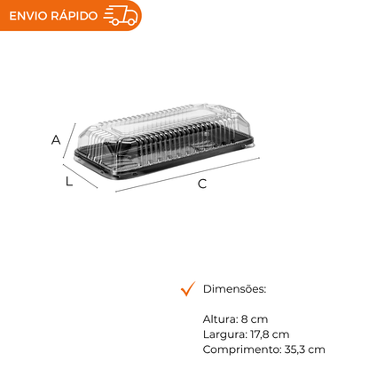 EMBALAGEM PET TORTA RET PQ PT - G 65MB - CX C/50