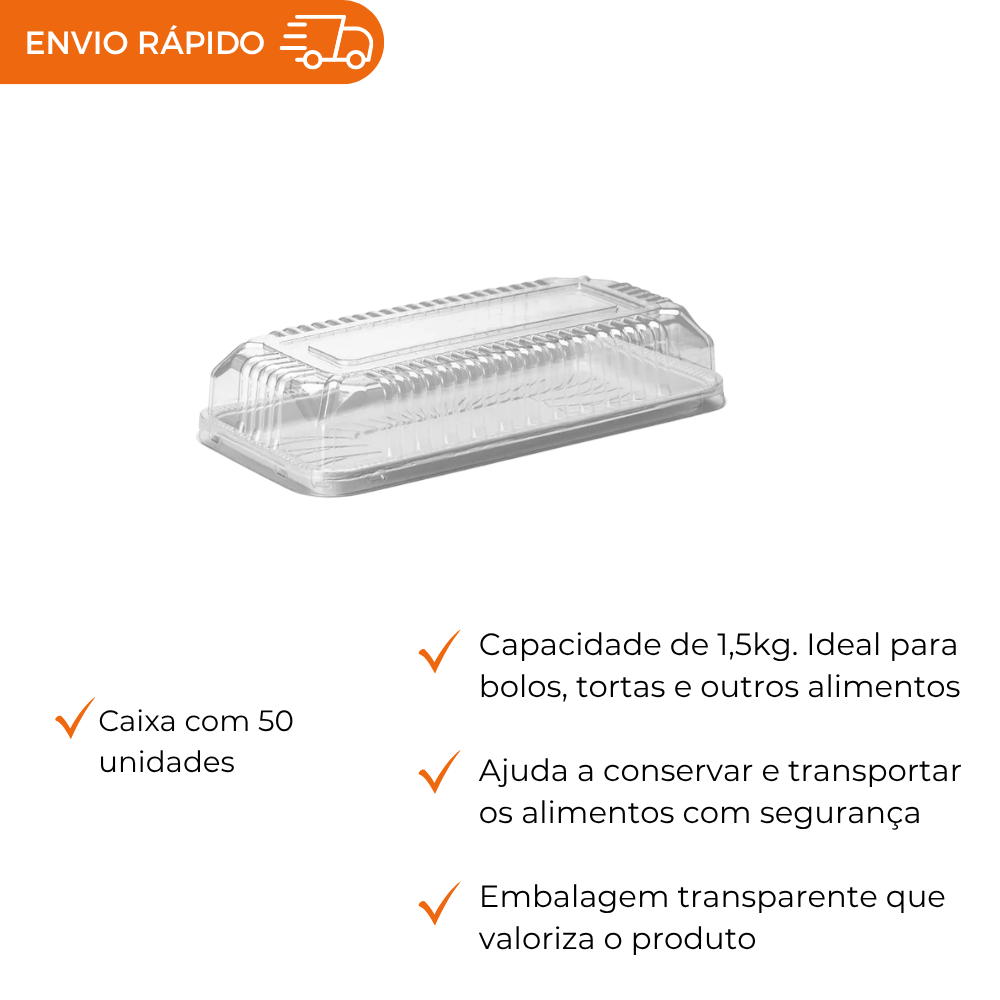 EMBALAGEM PET TORTA RET PQ BR - G 65MB - CX C/50