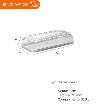 EMBALAGEM PET TORTA RET PQ BR - G 65MB - CX C/50
