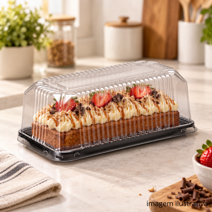 EMBALAGEM PET TORTA RET PQ PT - G 65MM - CX C/50
