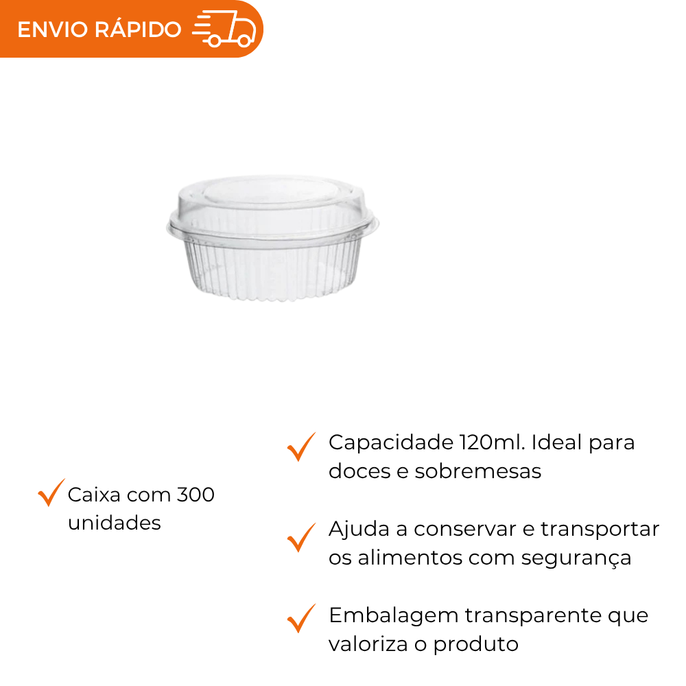 EMBALAGEM PET 1 DOCE REDONDO MINI G 645 - CX C/300