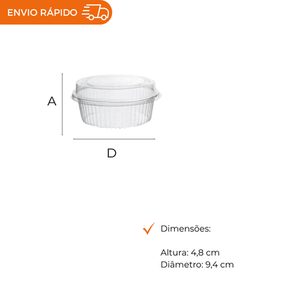 EMBALAGEM PET 1 DOCE REDONDO MINI G 645 - CX C/300