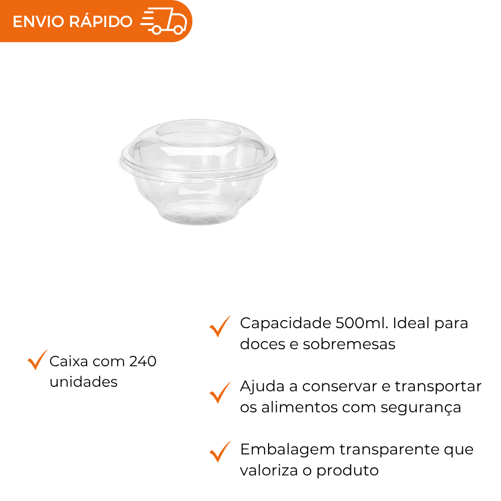 EMBALAGEM PET SOBREMESA  CRISTAL - G 681 - CX C/240