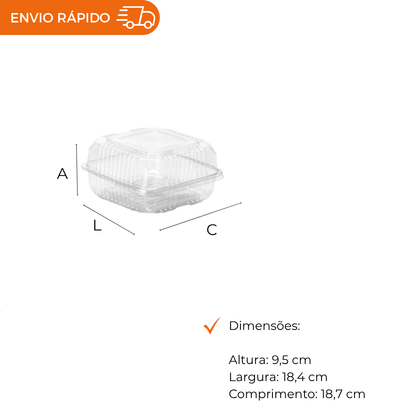 EMBALAGEM PET DOCE QUADRADO - GA 13 - CX C/100