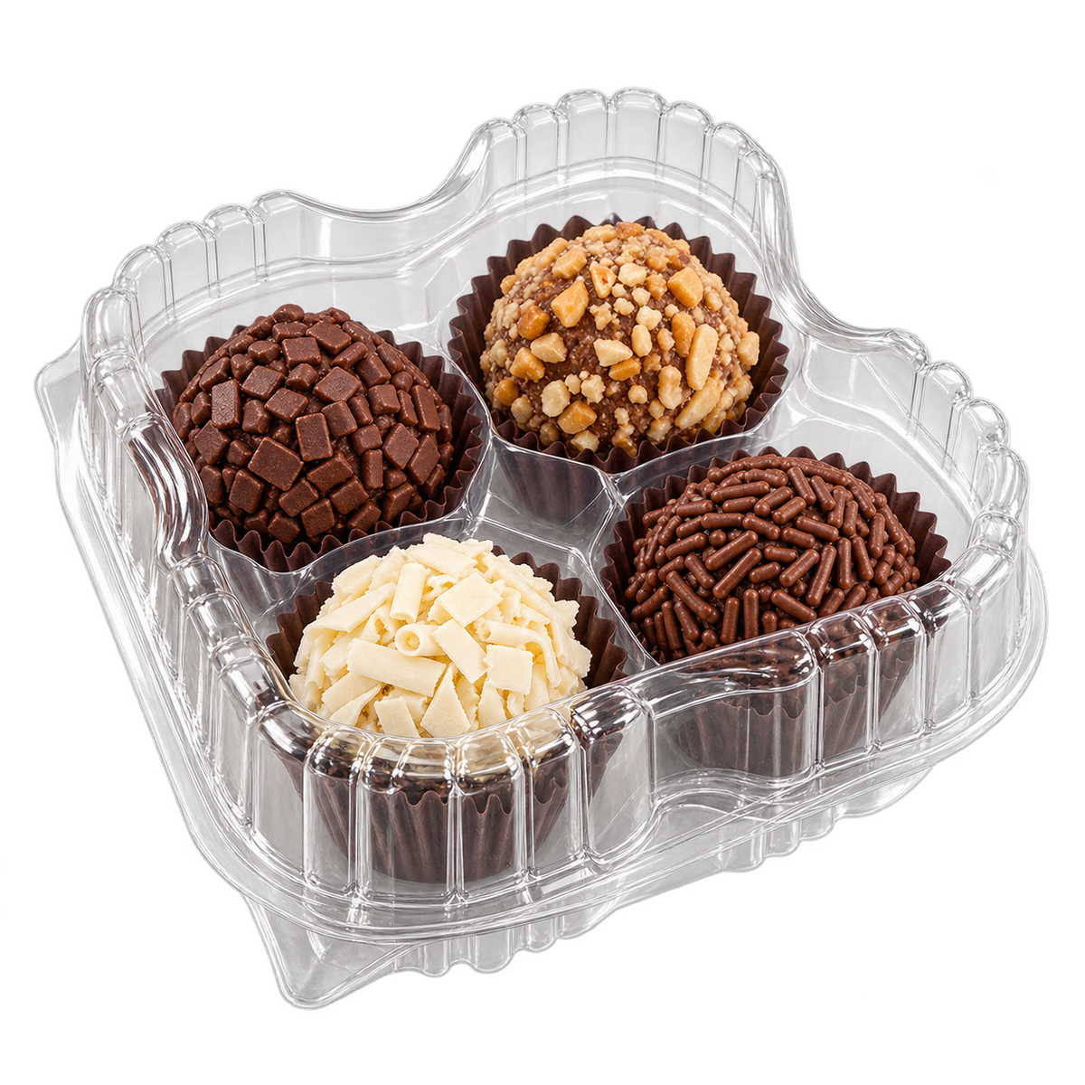 EMBALAGEM PET 4 DOCES QUADRADO - PF 15 - CX C/100