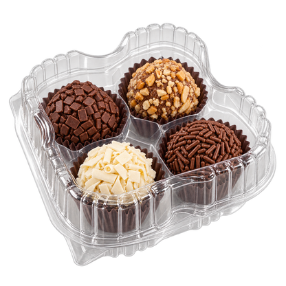 EMBALAGEM PET 4 DOCES QUADRADO - PF 15 - CX C/100
