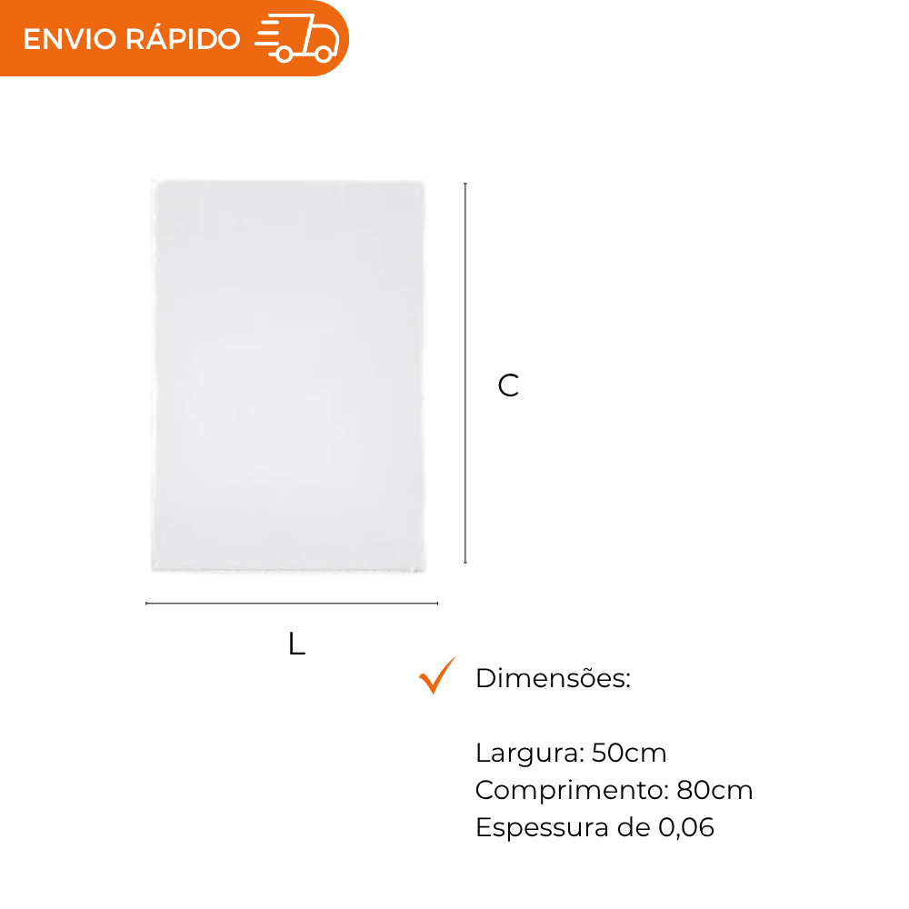 SACO PLASTICO BD CRISTAL 50X80X0,06 - PC C/1KG
