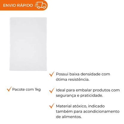 SACO PLASTICO BD CRISTAL 50X80X0,06 - PC C/1KG