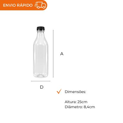 GARRAFA CRISTAL C/TAMPA 1000ML - G 3500 - CX C/35