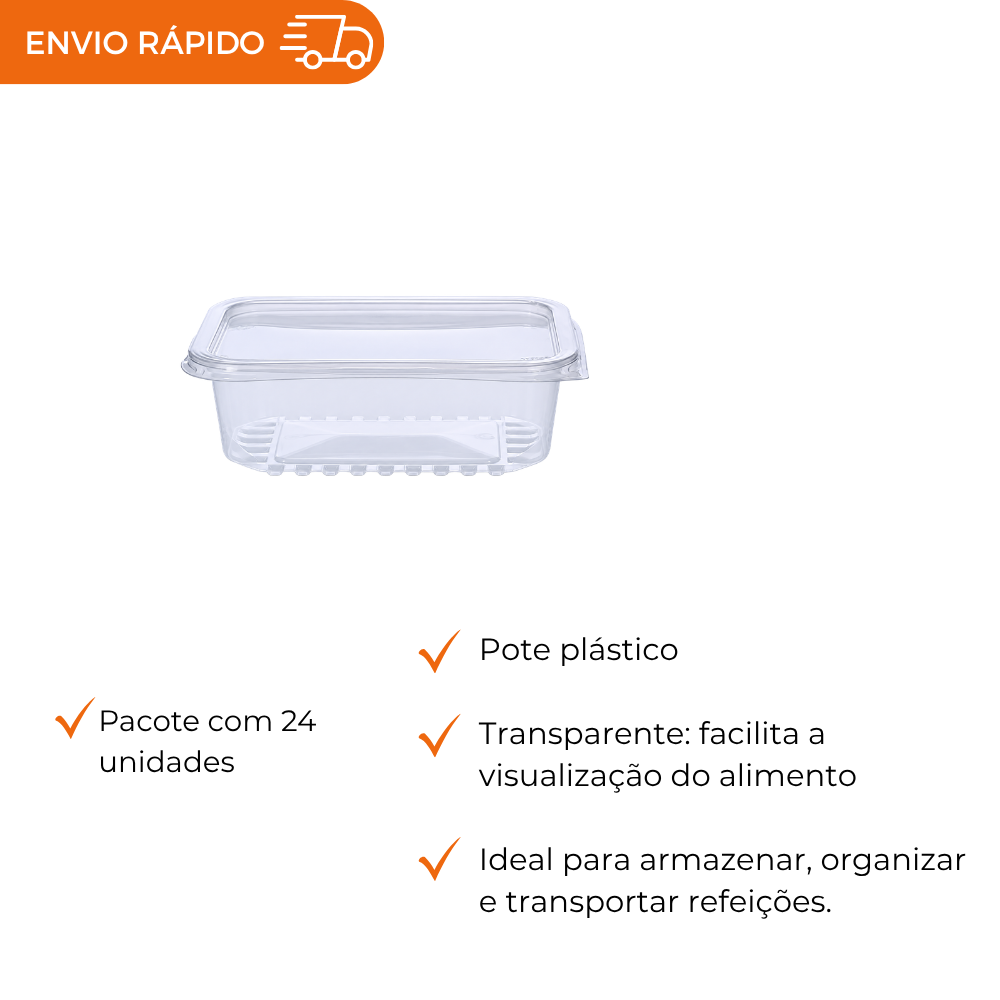 POTE 500ML C/TAMPA RET PP - KPR-500 - PC C/24