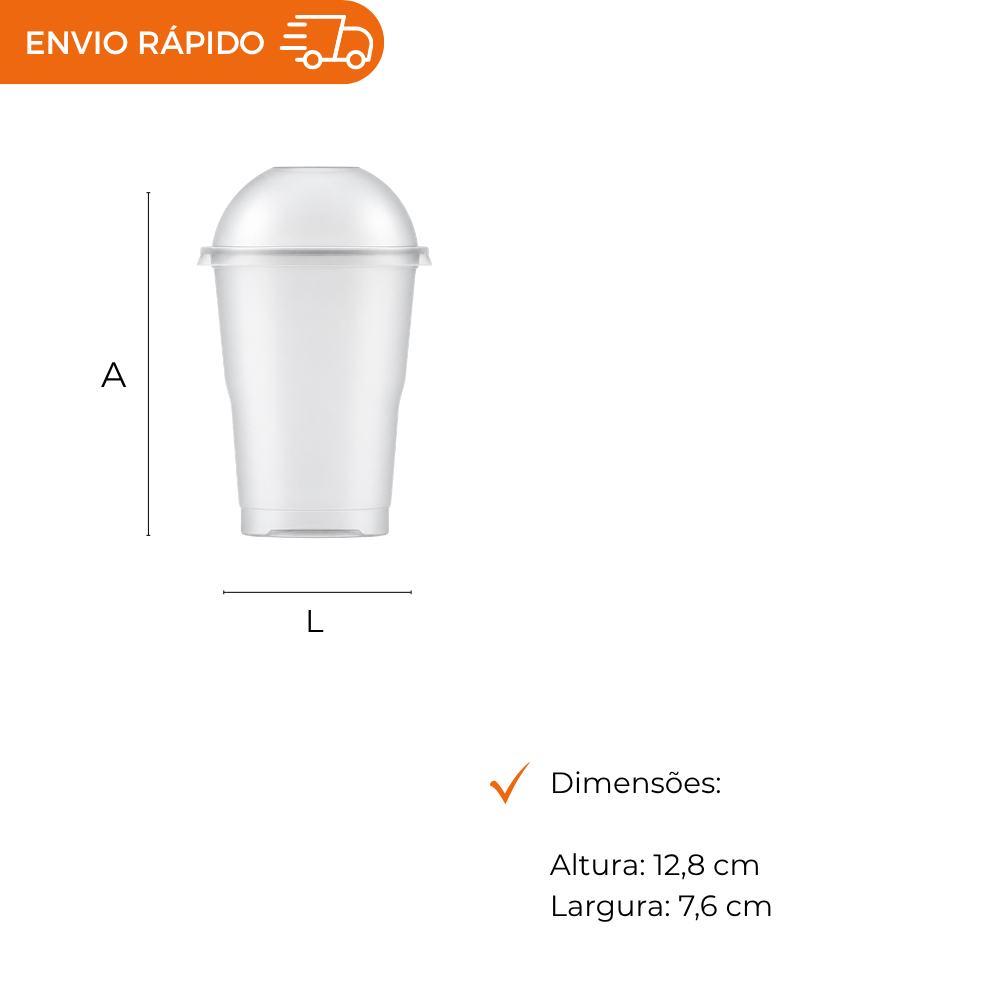 COPO 250 ML DESC. PP BIO CRISTAL C/TAMPA - PC C/20