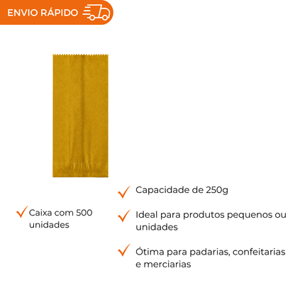SACO PAPEL 1/4 KG MIX LISO - CX C/500