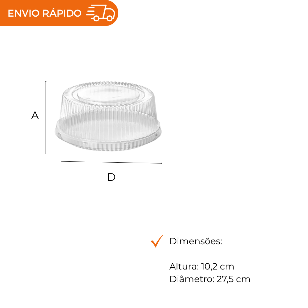 EMBALAGEM PET MINI TORTA BRANCA 32MM - CAIXA COM 100 UNID