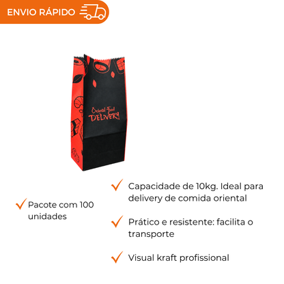 SACO PAPEL 10 KG KRAFT S.O.S. SUSHI - PC C/100