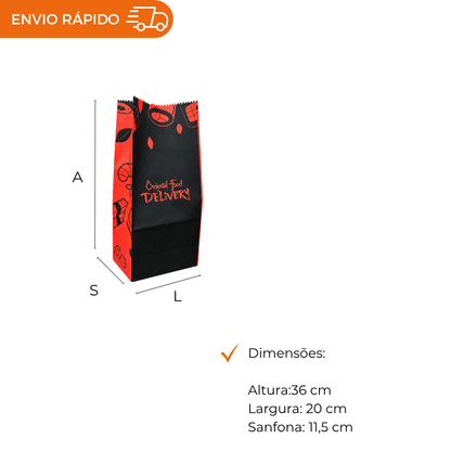 SACO PAPEL 10 KG KRAFT S.O.S. SUSHI - PC C/100