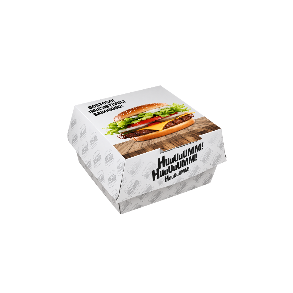 EMBALAGEM P/ HAMBURGUER H1 BRANCA - CX C/50