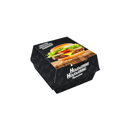 EMBALAGEM P/ HAMBURGUER H1 PRETA - CX C/50