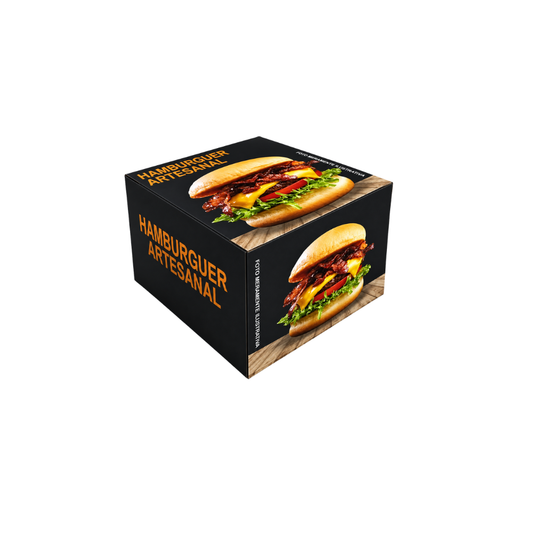 EMBALAGEM P/ HAMBURGUER H2 PRETA - PC C/40