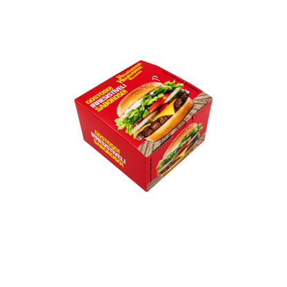 EMBALAGEM P/ HAMBURGUER H2 VERMELHA - PC C/40
