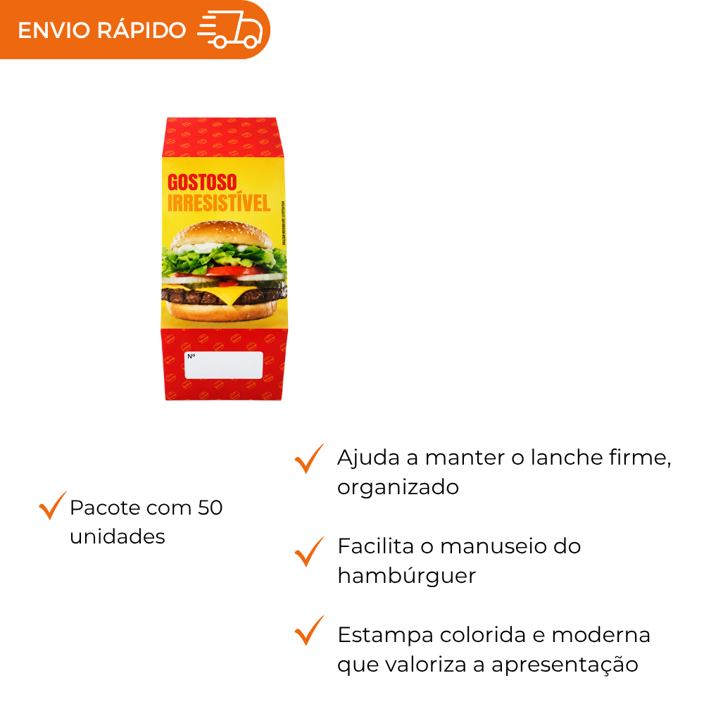 CINTA PARA HAMBURGUEIRA GRANDE - PC C/50
