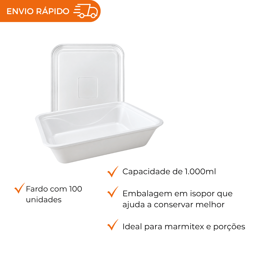 MARMITEX DE ISOPOR C/TP 1000ML-DM90 - FD C/100